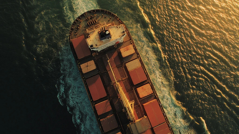 运集装箱船上的摩天轮