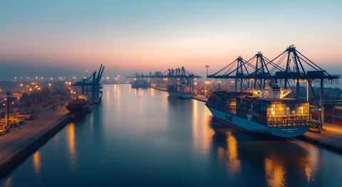 港口大型集装箱船停靠