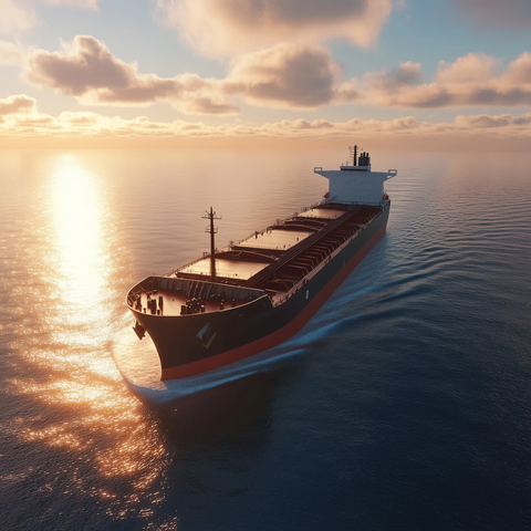 大型货轮航行海面