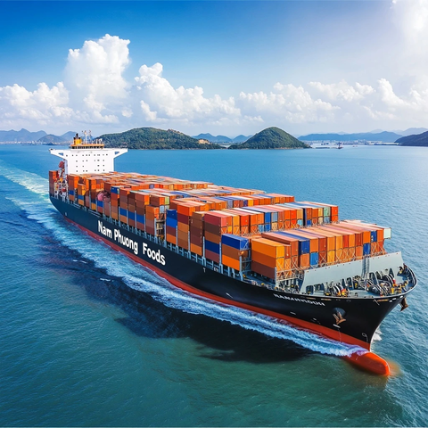 五艘大船载满冷藏集装箱