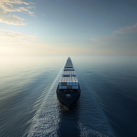 牛奶运输船航行平静海面