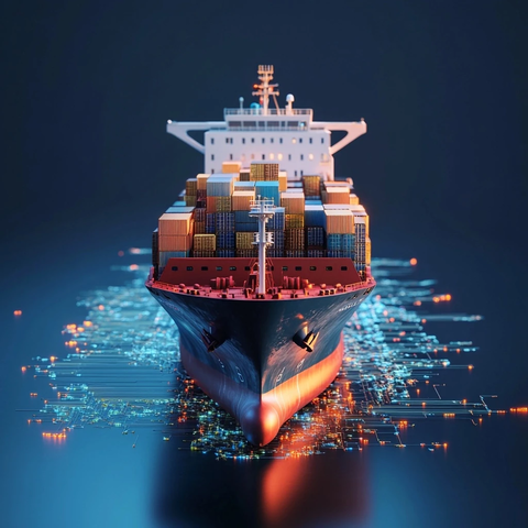 货币兑换与集装箱船展示