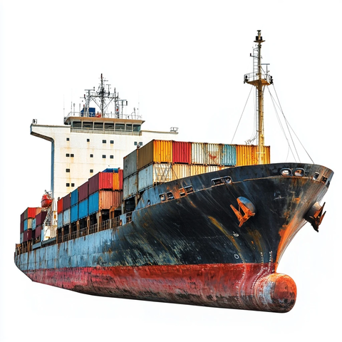 集装箱船半侧视图