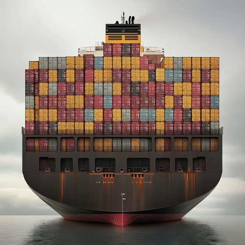 五色集装箱组装货轮