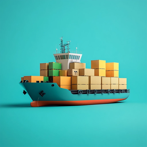 集装箱船运输货物场景