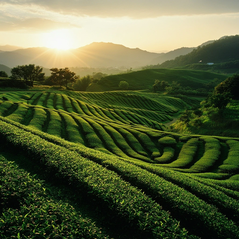 茶田风光绿意盎然