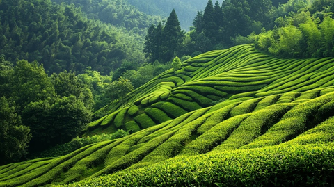 茶园绿叶排列景观