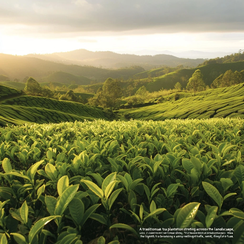 茶园广阔无垠茶田连绵