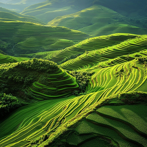 梯田绿意盎然