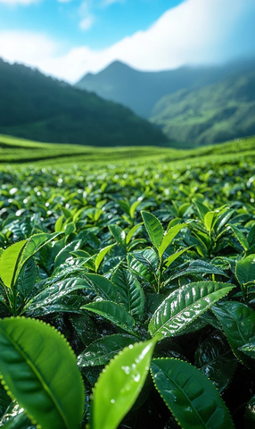 茶园采茶远山蓝天
