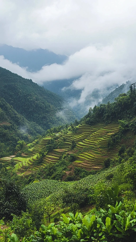 山脉梯田槟榔园