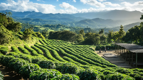 咖啡园农民采摘咖啡豆