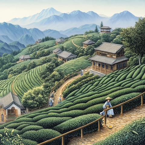 茶山绿意茶屋点缀