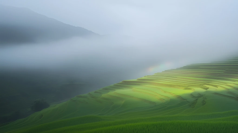 雾中彩虹与蜘蛛网收集器