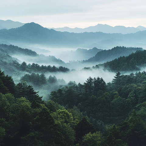 雾山森林自然景观
