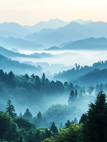 山林雾气自然景观