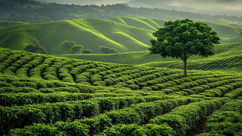 绿意盎然的咖啡种植园
