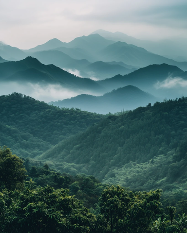 山巅远景自然风光