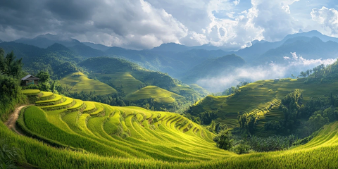 高山水稻梯田景观