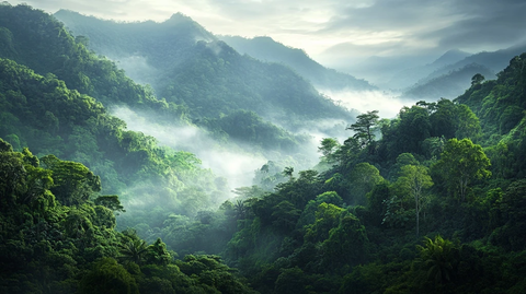 绿山雾绕冷清自然