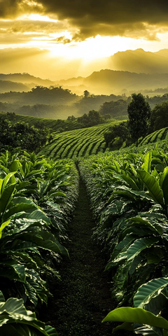 咖啡种植园清晨景色