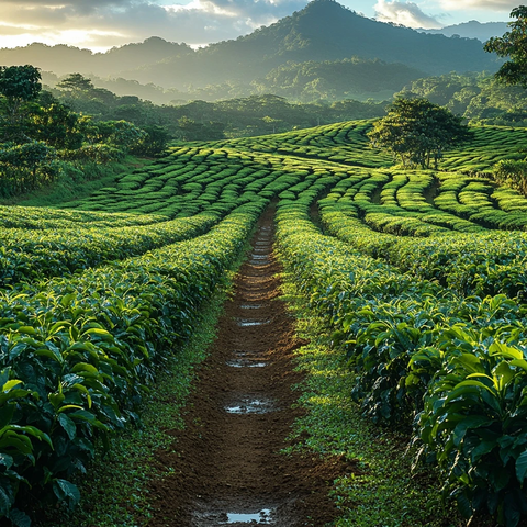 咖啡田收获场景