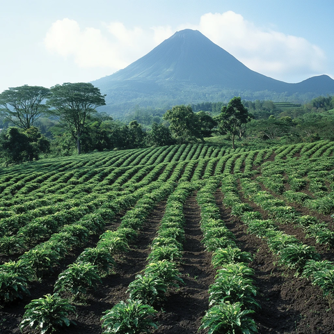 火山脚下咖啡园