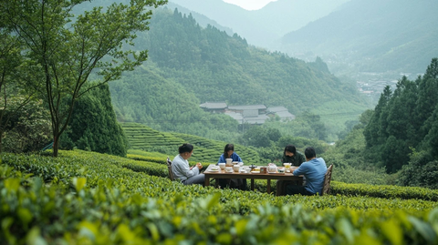 户外茶会享受自然与茶香