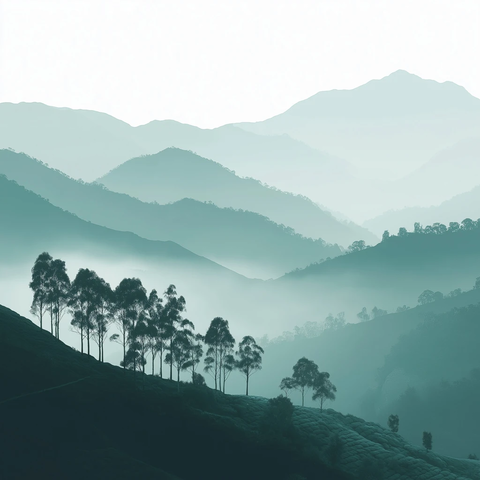 白色背景咖啡园艺