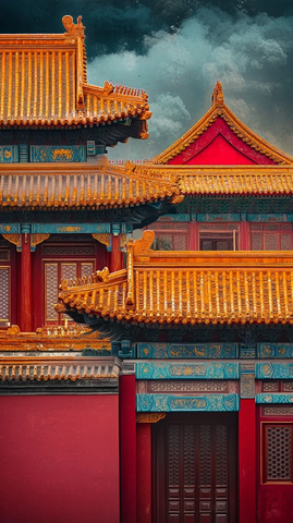 古建筑红墙黄瓦的独特韵味