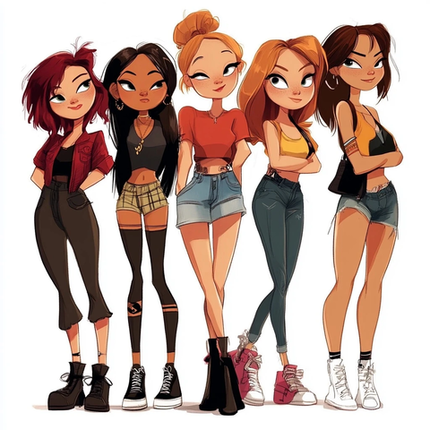 五位时尚女大学生搞笑