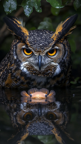 猫头鹰捕食发光蝾螈