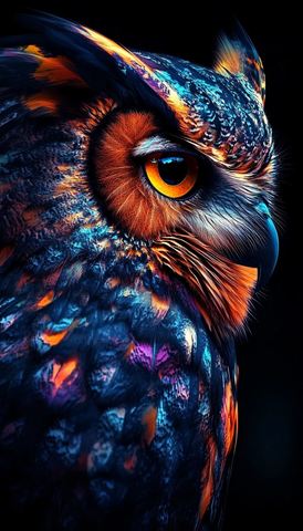 数字绘画风格猫头鹰