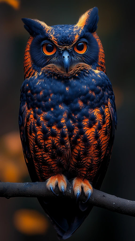 黑红渐变羽毛猫头鹰