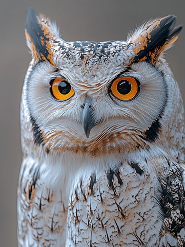 白羽黄目猫头鹰中式神话风格