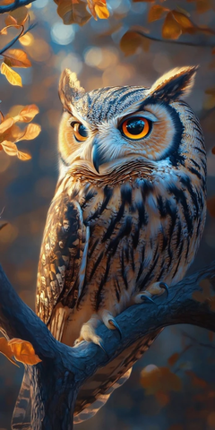 超写实猫头鹰油画