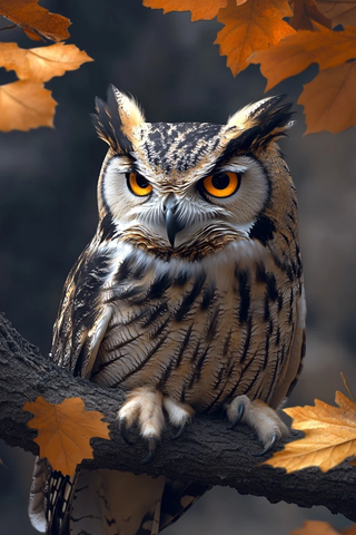 灰背鸮自然环境中的雄伟姿态