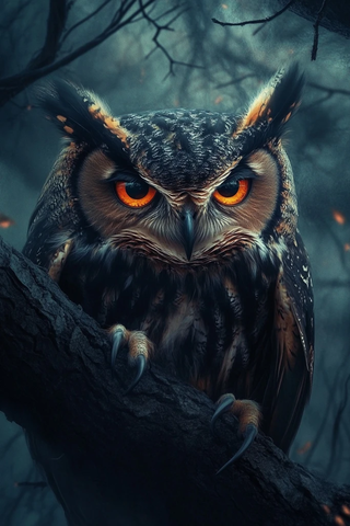 万圣节猫头鹰插画设计