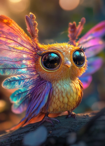 彩色翅膀大眼奇异生物