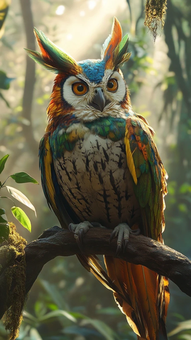 猫头鹰鹦鹉混合体森林栖息