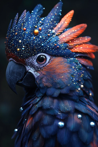 彩色金刚鹦鹉眼映宇宙