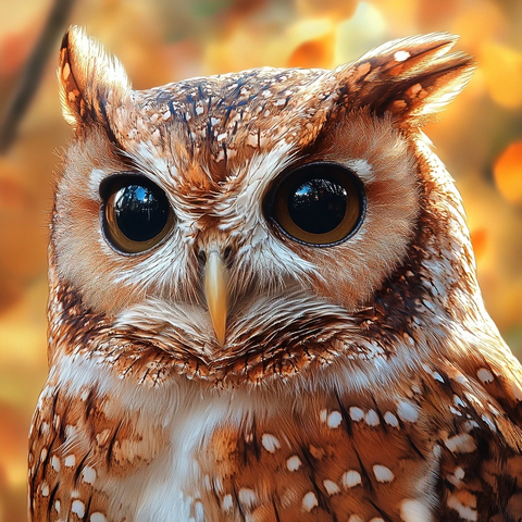 真实猫头鹰特写细腻羽毛