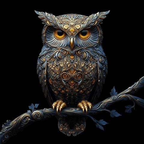 猫头鹰银丝立体设计