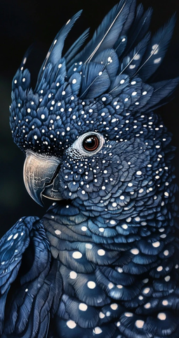 蓝色鹦鹉羽毛细节特写