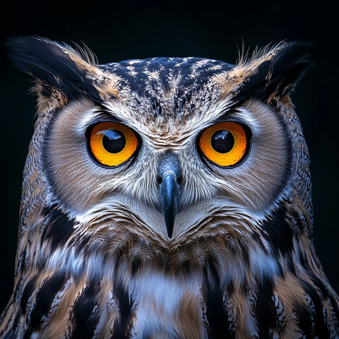 鹰鸮惊讶表情特写