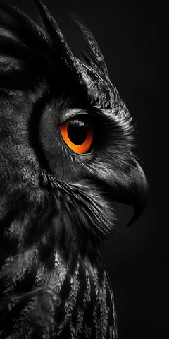 鹰鸮半脸恐怖数字艺术