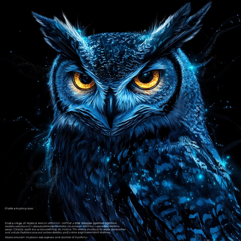 神秘猫头鹰发光眼睛