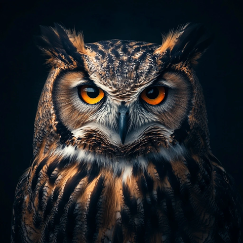 写实猫头鹰肖像特写