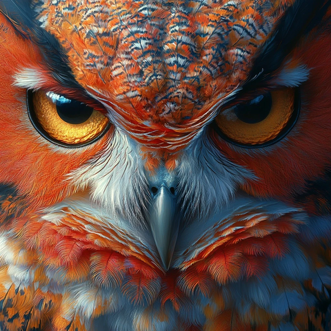 神秘猫头鹰图腾面具