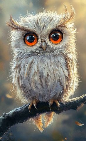 羽毛头饰的橙眼猫头鹰